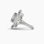 Toi Et Moi (Pear & Emerald) Solitaire Vine Diamond Ring