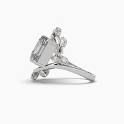 Toi Et Moi (Pear & Emerald) Solitaire Vine Diamond Ring