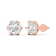 4 Carat Each Camellia Diamond Studs