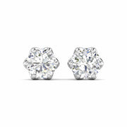 4 Carat Each Camellia Diamond Studs