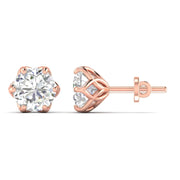 4 Carat Each Camellia Diamond Studs
