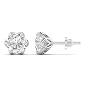 4 Carat Each Camellia Diamond Studs