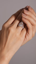 5 Carat Pear-Shaped Diamond Halo Ring