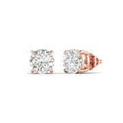 5 Carat Each Round Diamonds Solitaire Studs