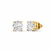 5 Carat Each Round Diamonds Solitaire Studs