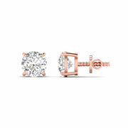 5 Carat Each Round Diamonds Solitaire Studs