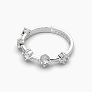5 Round Cut Diamond Adjustable Ring