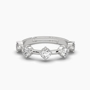 5 Round Cut Diamond Adjustable Ring