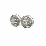 50 Pointers Each Round Diamonds Cluster Earrings