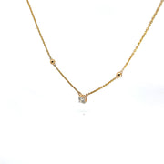 50 Pointers Round Cut Diamond Solitaire Chain Pendant