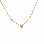 50 Pointers Round Cut Diamond Solitaire Chain Pendant