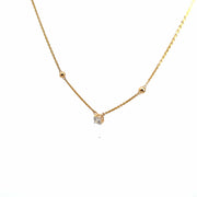 50 Pointers Round Cut Diamond Solitaire Chain Pendant