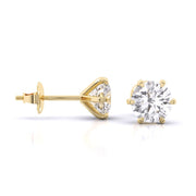 3 Carat Each Solitaire Earrings