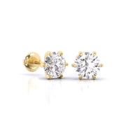 1 Carat Each Solitaire Studs Earrings
