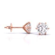 1 Carat Each Solitaire Studs Earrings