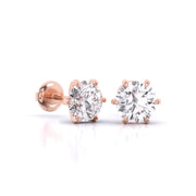 1 Carat Each Solitaire Studs Earrings