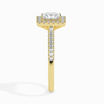 1 Carat Princess Solitaire Diamond Halo Ring