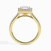 1 Carat Princess Solitaire Diamond Halo Ring