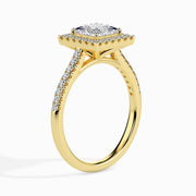 1 Carat Princess Solitaire Diamond Halo Ring