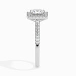 1 Carat Princess Solitaire Diamond Halo Ring