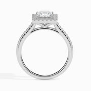 1 Carat Princess Solitaire Diamond Halo Ring