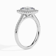 1 Carat Princess Solitaire Diamond Halo Ring