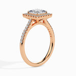 1 Carat Princess Solitaire Diamond Halo Ring