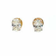 6 Carat Oval Diamond Earrings