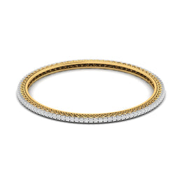 Dazzling 4 Pointer Round Diamond Bangle Pair