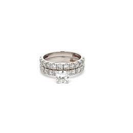 Round Solitaire Diamond With Channel Setting Stack Band