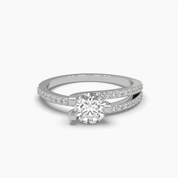 Round Cut Diamond Solitaire Ring For Her