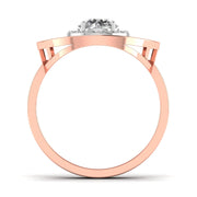 80 Pointers Center Solitaire Halo Ring