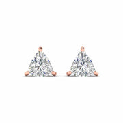 80 Pointers Each Trillion Cut Diamonds Studs Earrings