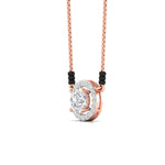 80 Pointers Round Cut Solitaire Diamond Halo Mangalsutra