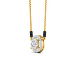 80 Pointers Round Cut Solitaire Diamond Halo Mangalsutra
