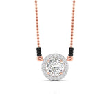 80 Pointers Round Cut Solitaire Diamond Halo Mangalsutra