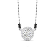 80 Pointers Round Cut Solitaire Diamond Halo Mangalsutra