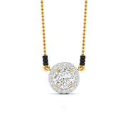 80 Pointers Round Cut Solitaire Diamond Halo Mangalsutra