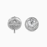 80 Pointers Round Diamond Centre Solitaire Halo Studs Earring