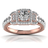 80 Pointers Round Step Diamond Ring