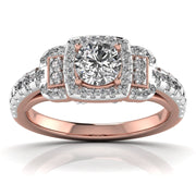 80 Pointers Round Step Diamond Ring