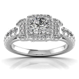 80 Pointers Round Step Diamond Ring