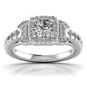 80 Pointers Round Step Diamond Ring