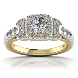 80 Pointers Round Step Diamond Ring