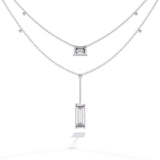 Baguette and Square Diamond Necklace