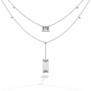 Baguette and Square Diamond Necklace