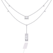 Baguette and Square Diamond Necklace