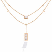 Baguette and Square Diamond Necklace