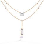 Baguette and Square Diamond Necklace