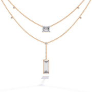 Baguette and Square Diamond Necklace